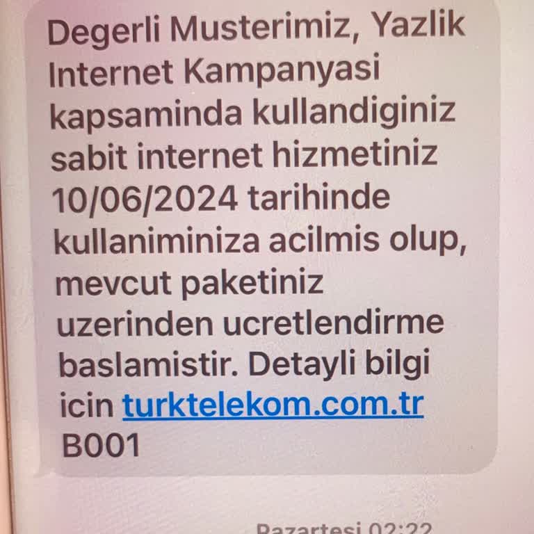 Türk Telekom Yazlık İnternet Açıldı Mesajı Geldi İnternet Yok