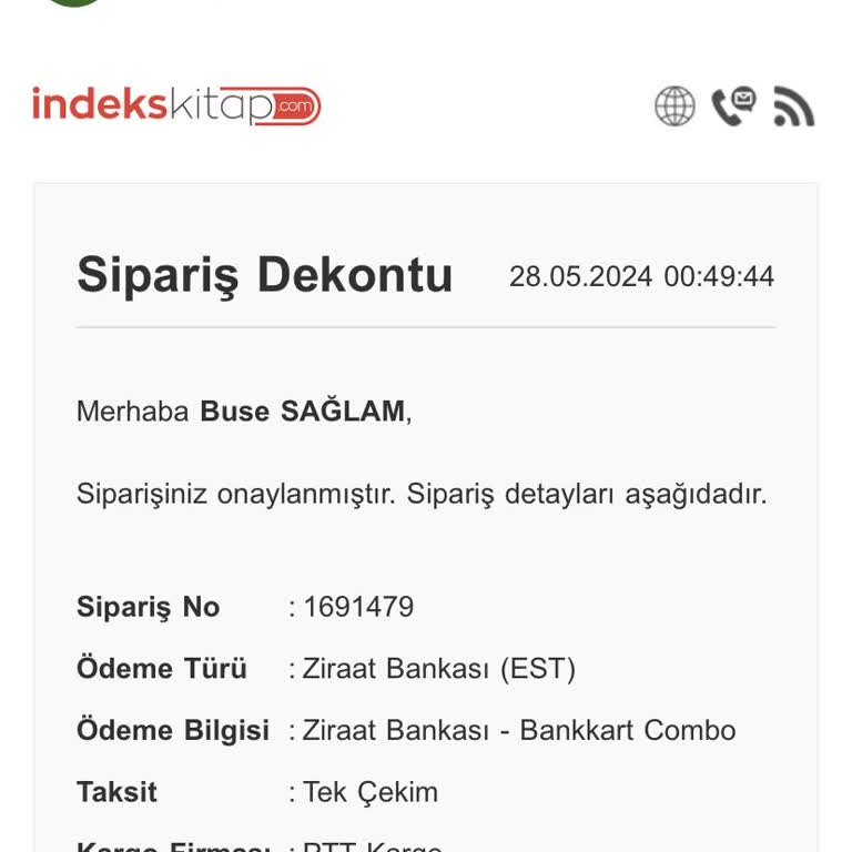 İndeks Kitaptan Sipariş Verdim Fakat Hala Elime Ulaşmadı.
