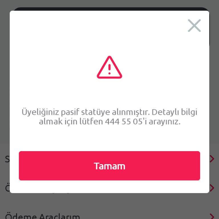Tiktak Üyelik Pasif Statüsü
