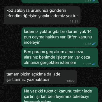 Şule Giyim İade Almıyor. Almayacağını İddia Ediyor.