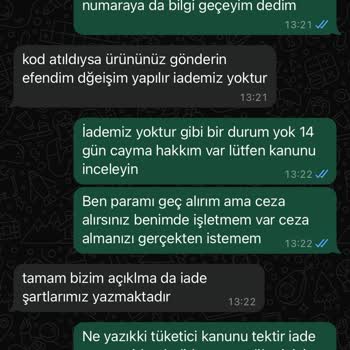 Şule Giyim İade Almıyor. Almayacağını İddia Ediyor.