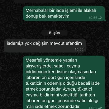 Şule Giyim İade Almıyor. Almayacağını İddia Ediyor.