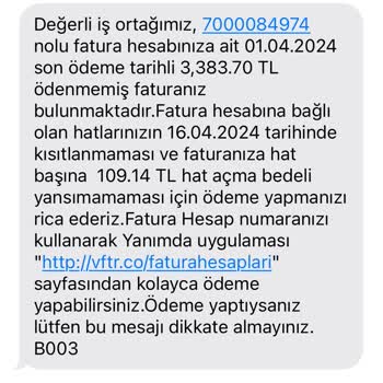 Vodafone Kurumsal Sorun Çözememe Hızı Ve Yansıyan Yüksek Faturalar