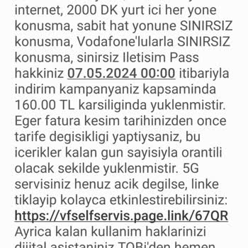 Vodafone Aylık Ücret Tarifem Benim Bilgim Dışında Değişmiş.