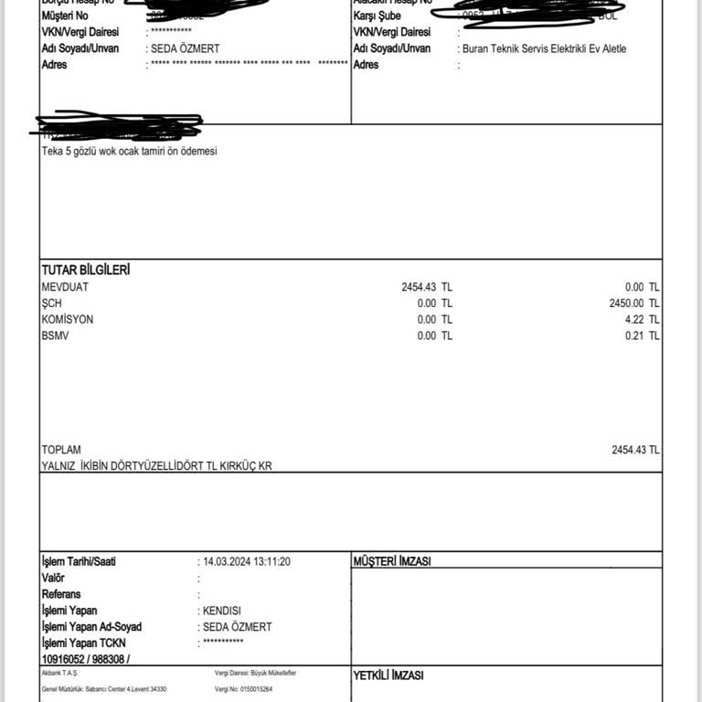 Teka Servis, Kapora Aldığı Yedek Parçamın Siparişini Bile Vermemiş.