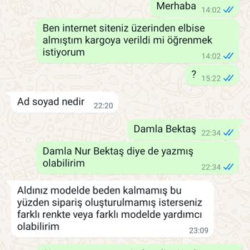 Beyhan Butik Siparişi Oluşturduktan Sonra Beden Kalmadı Deniliyor