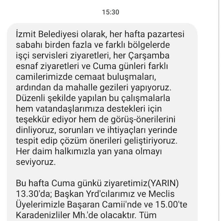 İzmit Belediyesi SMS İptali Yapamıyorum