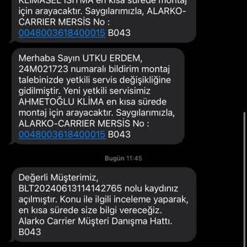 Alarko-Carrier Klima Kurulum Teknik Servis Problemi