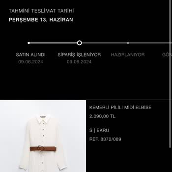 Zara Teslim Tarihinde Teslim Edilmeyen Sipariş
