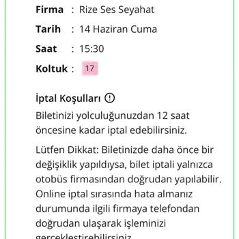 Rize Ses Otobüs Firması Koltuk Numaramı Bana Sormadan Değiştirdi