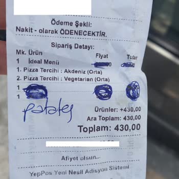 Pasaport Pizza İnternet Sitesindeki Fiyatlar Siparişte Daha Fazla Yansıtıldı