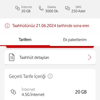 Vodafone Yüksek Fiyatlı Tarife