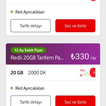 Vodafone Yüksek Fiyatlı Tarife