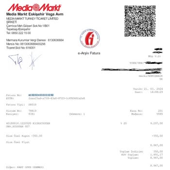 Onvo Eskişehir Media Markt Aldığım Ürün Açılmış