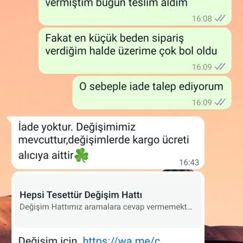 Hepsi Tesettür İade Kabul Etmiyor