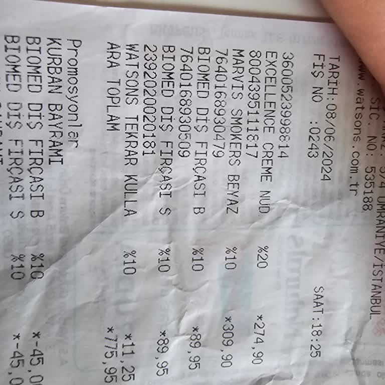 Watsons Poşet 11,25 TL