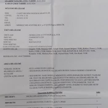 Samsung Garantiye Giden Telefonun Yapılmadan Gönderilmesi