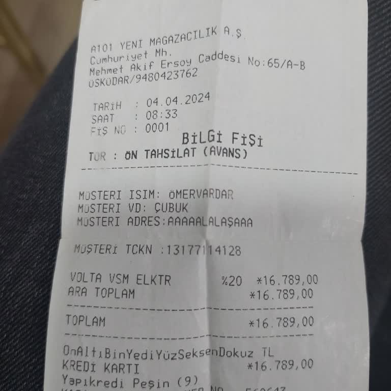 A101 Volta Vsm Teslimat Yapılmadı