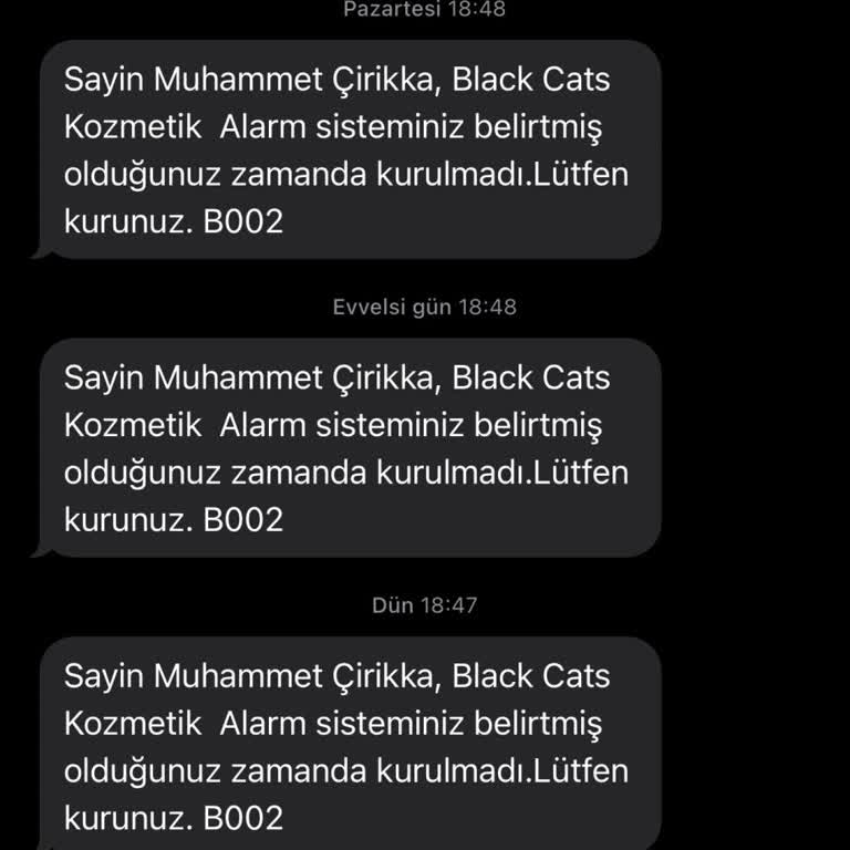 Secom Güvenlik İzinsiz Mesaj