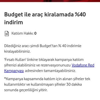 Vodafone Red De Araç Kiralama Yüzde 40 İndirim Diye Bir Şey Yok