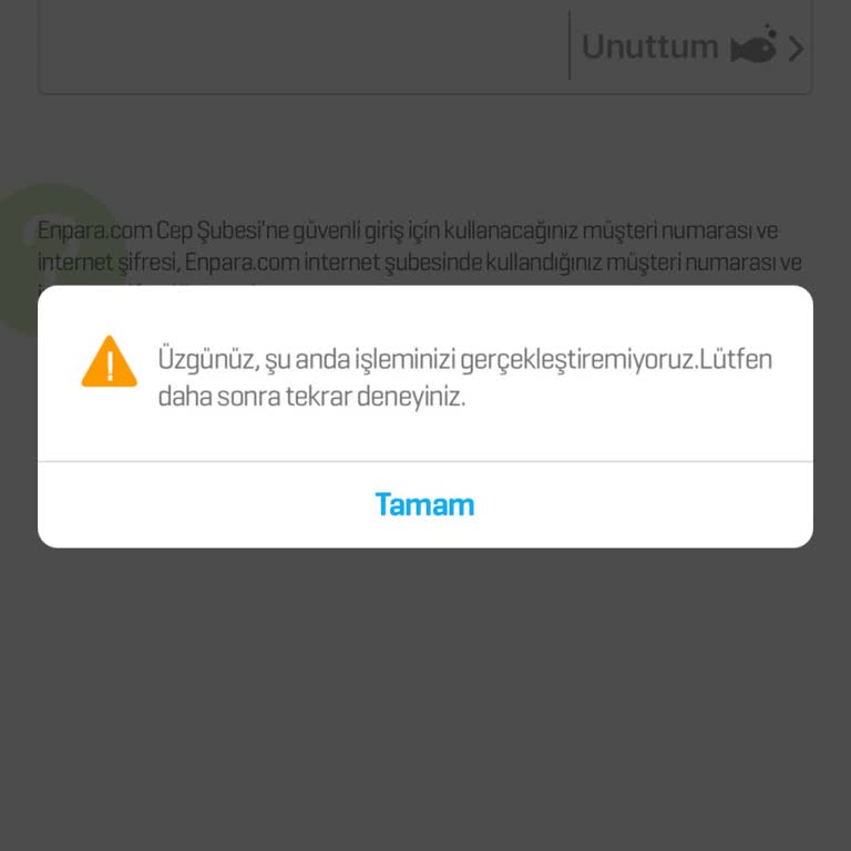 Enpara Mobil'e Giriş Sorunu