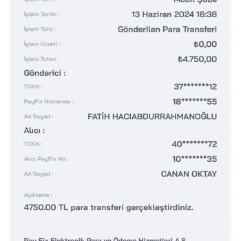 Payfix Hesabımdaki Aktarımlar Bana Ait Değil
