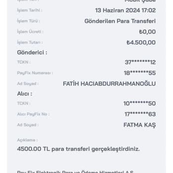 Payfix Hesabımdaki Aktarımlar Bana Ait Değil