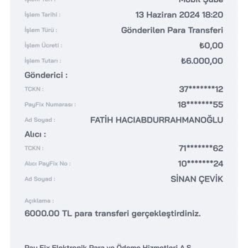 Payfix Hesabımdaki Aktarımlar Bana Ait Değil