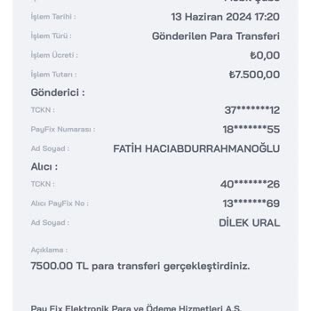 Payfix Hesabımdaki Aktarımlar Bana Ait Değil