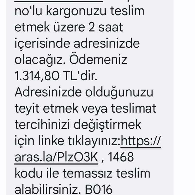 Bayramoğlu Şubesi Aras Kargo Teslimatında Sıkıntı.