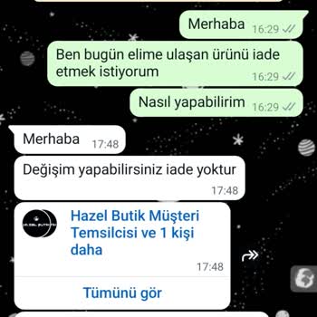 Hazel Butik Butikten İade Sorunu