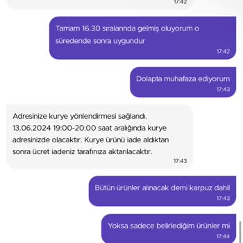 Getir Çarşı İade Almıyor...