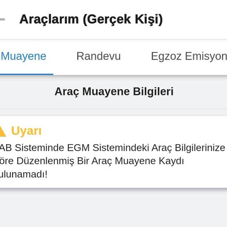 TÜVTÜRK Muayene Geçerlilik Tarihini Göremiyorum