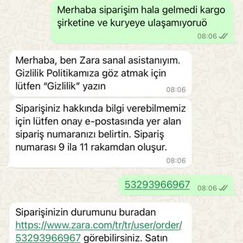 Bir Günde Kargo Zara Siparişim Kargo Sorunları Nedeniyle Ulaşmıyor