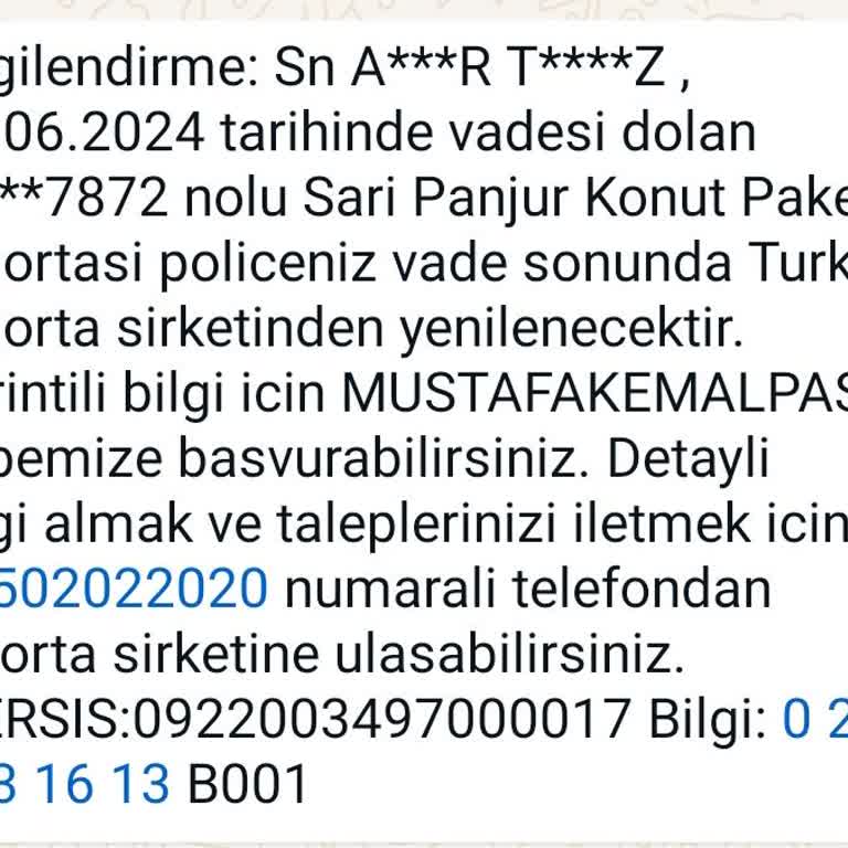 Türkiye Sigorta Sarı Panjurlu Ev Sigortasını Artık Yaptırmak İstemiyorum