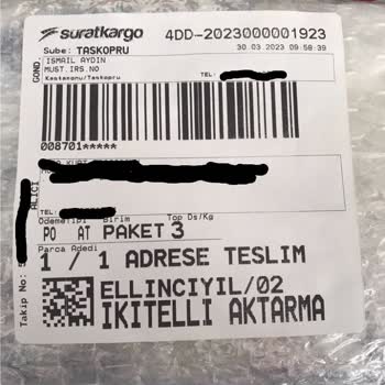Sürat Kargo Aracılığıyla Kargomu Üçüncü Bir Şahsın Alması