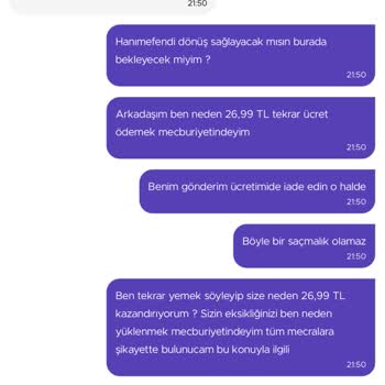 Getir Eksik Ürün Getirmesi Getirme Ücretini Tekrar Talep Etmesi