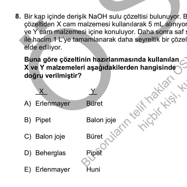 ÖSYM 2024 YKS TYT Fen Bilimleri Testi Kitapçığındaki Yanlışlık