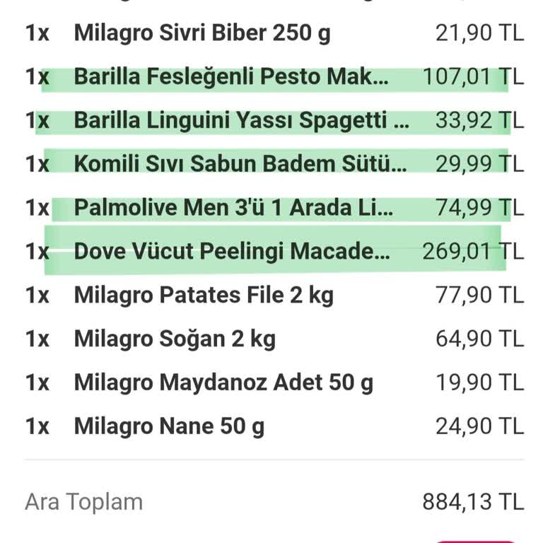 Yemeksepeti Market Yemek Sepeti Market Eksik Ürünler