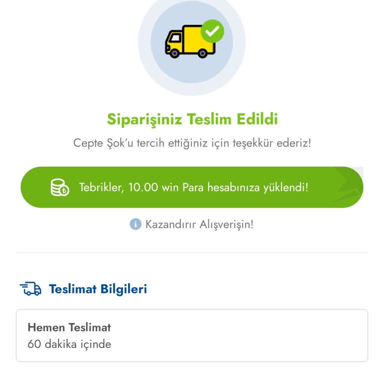 Şok Market Ürünlerim Teslim Edildi Gözüküyor Teslim Etmediler