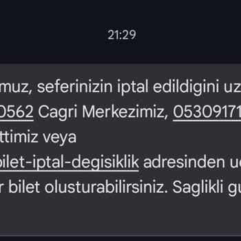 Kamil Koç Sefer İptali Ve Telafisinin Sağlanmaması