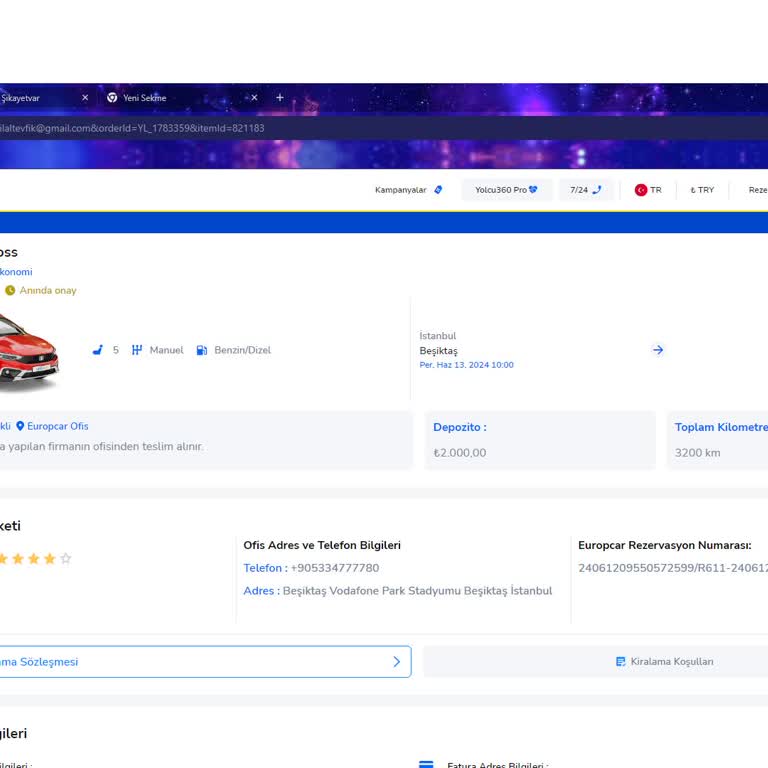 Yolcu 360 Araç Kiralama Şikayet