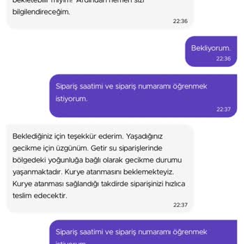 Getir Kuzeyden Su 4 Saatte Siparişin Teslim Edilememesi