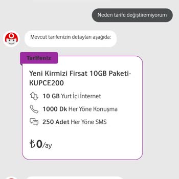 Vodafone Tarife Değişikliği Hakkımda