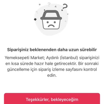 Yemeksepeti Market Aydınlı Şubesi Sorumsuzluğu