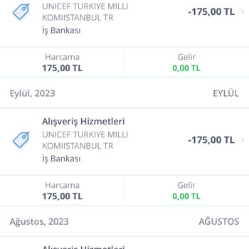 UNICEF Tek Seferlik Bağışı Otomatik Ödemeye Alması