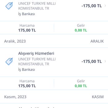 UNICEF Tek Seferlik Bağışı Otomatik Ödemeye Alması