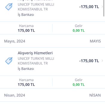 UNICEF Tek Seferlik Bağışı Otomatik Ödemeye Alması