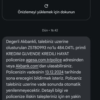 AgeSA Hayat ve Emeklilik Akbank İhtiyaç Kredisi Sigorta Kesimi
