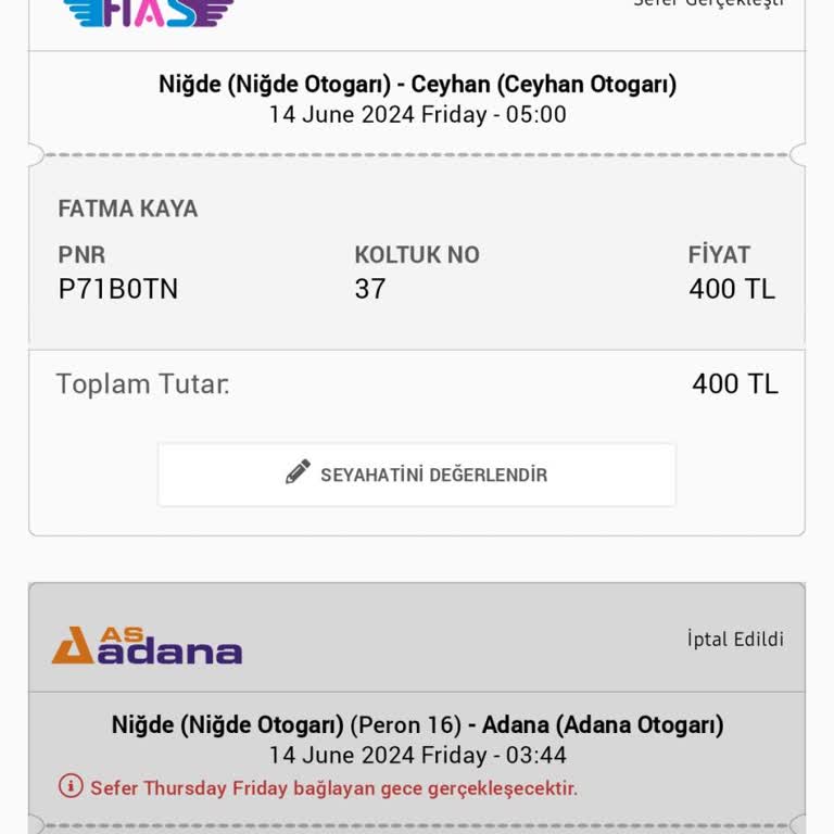 Obilet Sefer İptali Bilgilendirme Yapılmadı
